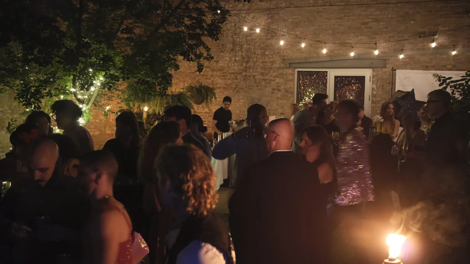 Guests in garden glam